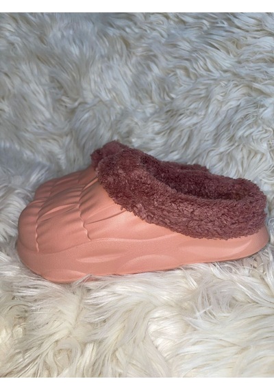 Akınal Bella Ortopedik Ultra Yumuşak Yünlü Unisex Ev Terliği Somon