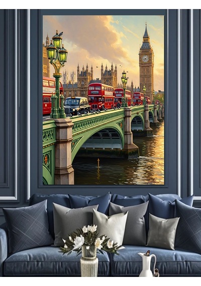 Ahşap Tablo Londra Köprüsü Şehir Manzarası