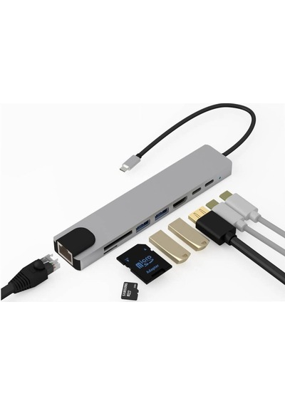 Type C To Ethernet, Hdmi Çoklu Kart Okuyucu 2Xusb 3.0 Hub Usb C (518945865)
