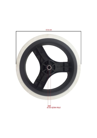 Tak Çıkar Pazar Araba Geçmeli Bebek Arabası Tekerleği 17,5 Cm 2Ad (493326885)