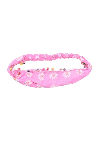 Lastikli Paraşüt Bandana Boncuklu Papatya Pembe