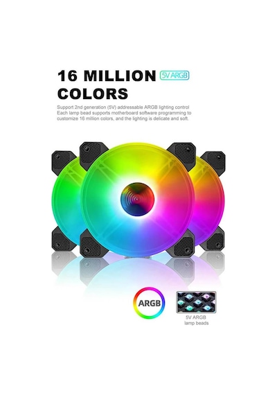 Coolmoon Yuhuan12cm Argb Kasa Fanı - 120mm Pc Fan - 5v 3pin Pwm Bağlantı