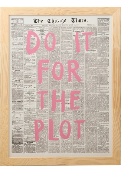 Deco Do It For The Plot Duvar Panosu - Pembe / Siyah - 50x70 Cm