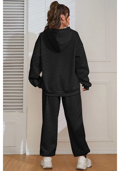 Uyguntarz Unisex Tiger Baskılı Eşofman Takımı Siyah