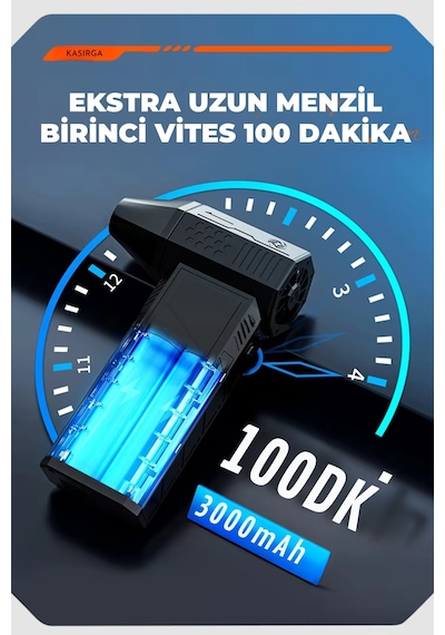 Wearfitpro Ys-003 Mini Turbo Jet Fan Mangal Körükleme Yaprak Üfleme Araç Kurutucu Devirli Üfleme Makinesi Siyah