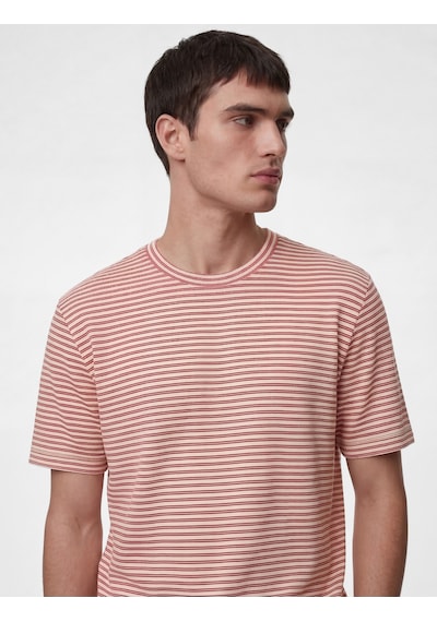 Koton Regular Fit Kısa Kollu Pamuklu Bisiklet Yaka Çizgili Tişört Kırmızı Çizgili 6sam10363mk