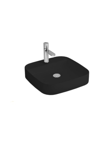 Newarc Loft Tezgah Üstü Batarya Delikli Lavabo Parlak Siyah