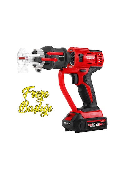 Rodex RPX2708F Şarjlı Akülü Matkap Çok Amaçlı 7 Değişebilir Başlıklı Matkap Vidalama 8 Parça