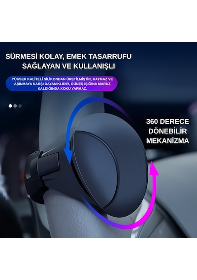 Polham Araç Direksiyon Topuzu 360 Dönebilir, Direksiyon Çizmez, Tüm Araç Direksiyonlarına Uyumlu Siyah