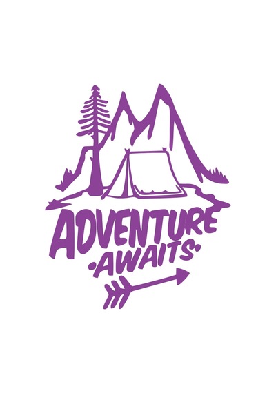 Adventure Awaits Sticker 17x17 Cm Mor