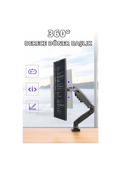 Tayfun 32'' İnç Lcd Led Monitör Masa Üstü Full Hareketli Askı Aparatı
