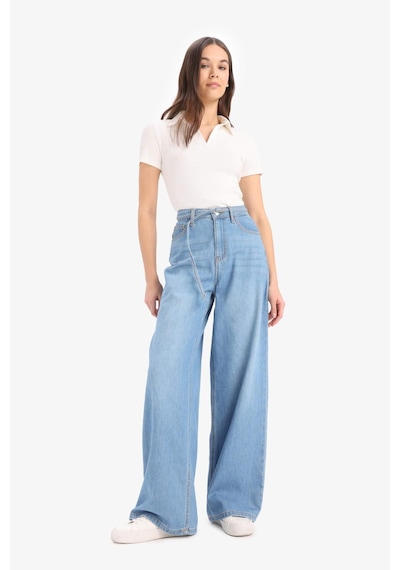 DeFacto Wide Leg Yüksek Bel Geniş Paça Uzun Yumuşak Jean Pantolon E1679AX25SMNM85