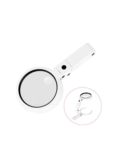 Büyüteç Işıklı Usb Şarj Edilebilir Katlanabilir 3.5-10x Küçük Yazı Okuma Pratik Gereç Görsel Destek