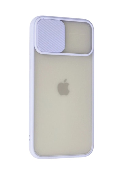 Apple İphone 12 Pro Max Kılıf Palm Buzlu Kamera Sürgülü Silikon - Lila Çok Renkli