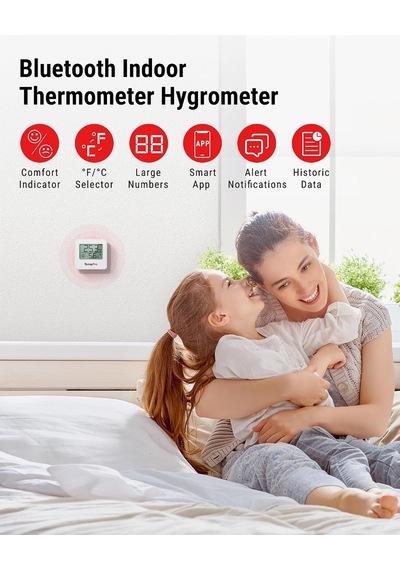 Tr Thermopro Tp357 260ft Bluetooth Higrometre, Uzaktan Sıcaklık Ve Nem Monitörü Ve Akıllı App İle, Maksimum Ve Min