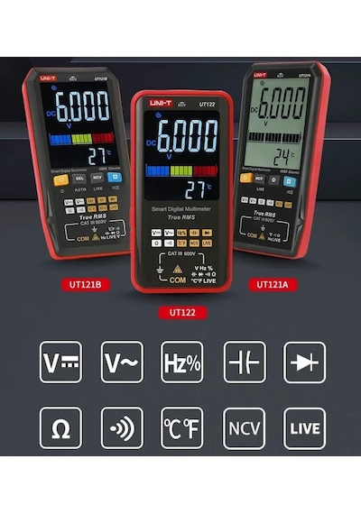 Ut122/ut121a/b Smart Digital Multimeter True Rms Voltage Frequency Dual Display Ncv Lıve Auto Range 6199 Count Meter Ut122