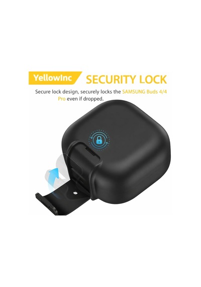 Samsung Galaxy Buds 4 Pro / Buds 4 İle Uyumlu Kılıf Standlı Kilitli Tpu Premium Matte Trip Case Siyah