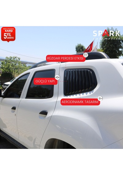 Dacia Duster 2018-2024 Yıl Aralığı Uyumlu Plastik Kelebek Cam 2 Parça