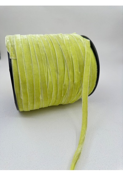 Paşateks- 1 Cm Düz Kadife-5 Metre Elektrik Lime