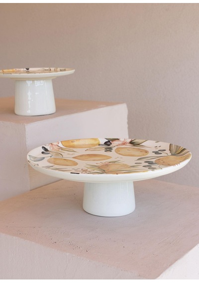 The Mia Limoncello Ayaklı Servis Tabağı 30 Cm Renkli