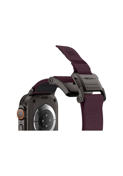 Watch 42mm Uyumlu Mohseven İwatch Mecha Sport Hasır Kordon Siyah-mor