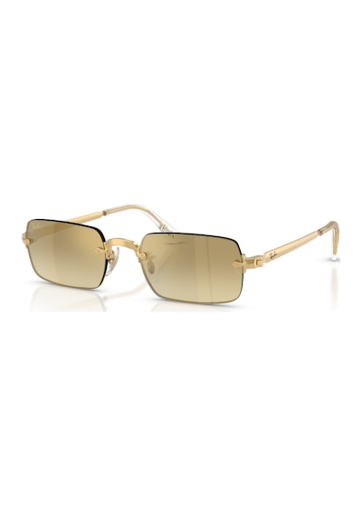 Ray-ban Rb 3928 0017ı 54 A Ap Rocky Unisex Dikdörtgen Gold Aynalı Metal Güneş Gözlüğü Altın