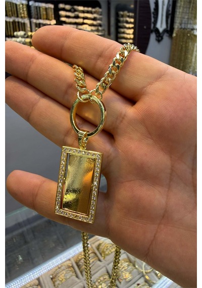 Kişiye Özel Plaka 60 Cm Kolye Altın