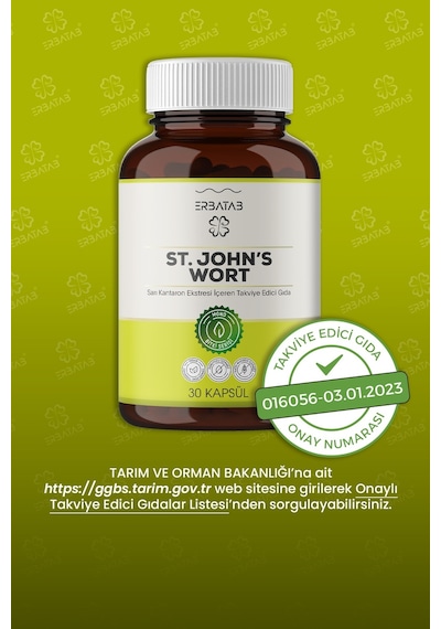 Erbatab St. John's Wort Sarı Kantaron Eki 30 Kapsül Erbatab St. John's Wort Sarı Kantaron Eki 30 Kapsül