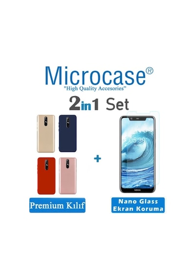Nokia 5.1 Plus Premium Matte Silikon Kilif + Nano (Seçin) 356801615