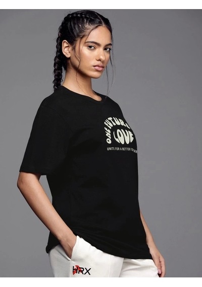 Modi Baskılı Oversize T-shirt - Siyah - Mymg146041