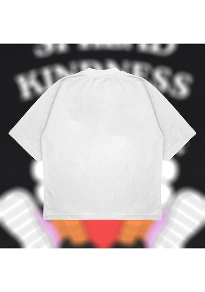 Tarzsokak Spread Kindness Oversize Unisex Pamuklu Nefes Alan Kalın Kumaşlı Beyaz