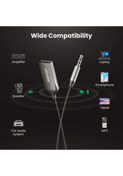 Mikrofonlu 3.5 Mm Aux Bluetooth 5.3 Alıcı Adaptör Araç Kiti