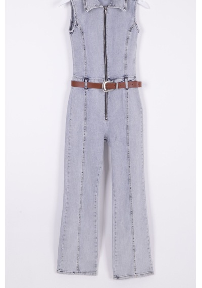 Dekoratif Kemer Detaylı Ve Kolsuz Fermuarlı Rahat Kot Kadın Tulum Kar Yıkama Açık Mavi Denim Kar Yıkama Açık Mavi Dekoratif Kemer Detaylı Ve Kolsuz Fermuarlı Rahat Kot Kadın Tulum Kar Yıkama Açık Mavi Denim Kar Yıkama Açık Mavi