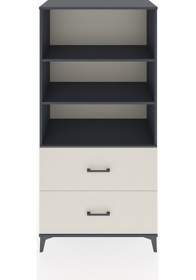Hyperion Dolap 3 Raflı 2 Çekmeceli 88x44x182 Antrasit-aytaşı Antrasit