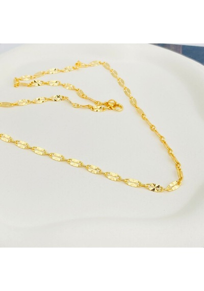 Ezme Kolye Kadın İtalyan Ezme Kolye Ezme Pullu Gold 50cm Gold