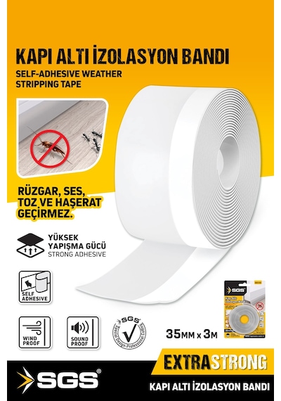 Sgs1243 Kapı Altı İzolasyon Bandı 35 Mm 3 Mt Yüksek Yapışma Gücü