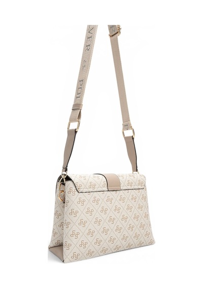 Silver & Polo Silver Polo Bej - Kum Monogram Kadın Çapraz Çanta Sp1287
