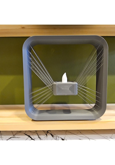 Masa Lambası 3 D Baskı - Kare- Gri-