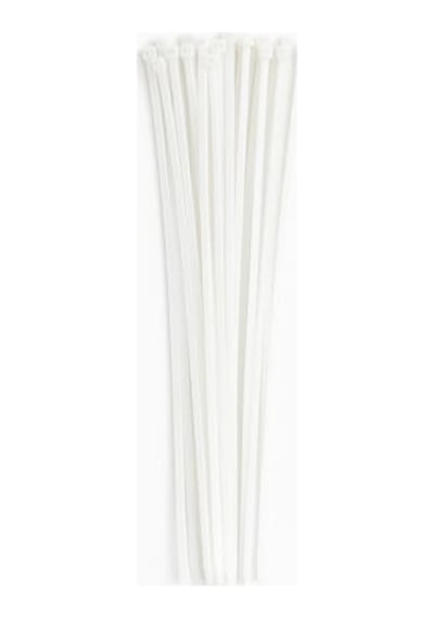 Plastik Kablo Bağı 300mm 30cm , Dayanıklı Naylon Cırt Kelepçe, Beyaz Renk, 100'lü Paket, Güçlü Ve Esnek Kablo Genel