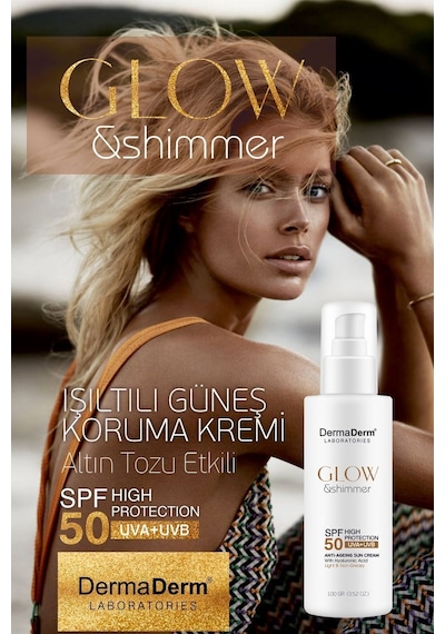 Dermaderm Glow & Shimmer Simli Güneş Kremi SPF50 100 G