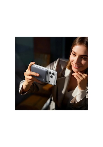 Mc-2431 Metaair Qi2.2 25w 10000mah 35w Ultra Ince Metal Manyetik Kablosuz Powerbank Siyah