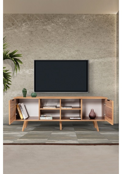3620 Sina 160 Cm Ahşap Ayaklı , Metal Kulplu Tv Ünitesi , Söğüt , Tv Sehpası Diğer