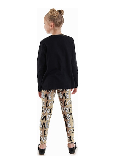 Denokids Love Kız Çocuk T-shirt Tayt Takım Renkli