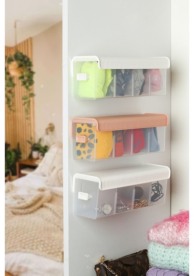 Tekli Çok Amaçlı Dolap/çekmece Içi Düzenleyici - Sürgülü Kutu-pembe Plastik 30 X 10 Pembe Tr Diğer