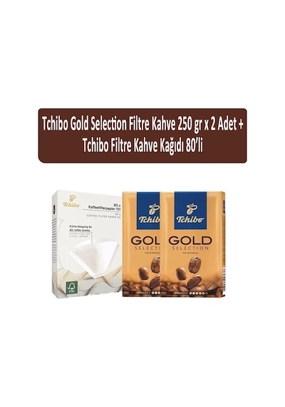 Tchibo Gold Selection Filtre Kahve 2 x 250 G + Tchibo Filtre Kahve Kağıdı 80'li