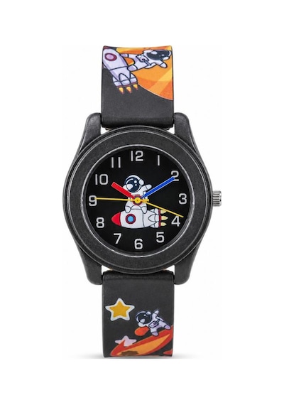 Astronot Desenli Erkek Çocuk Unisex Kol Saati Siyah Rakamlı Saat St-304426