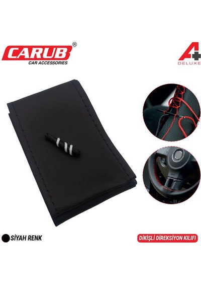 Carub Direksiyon Kılıfı İğneli Delüx Siyah Dikişli