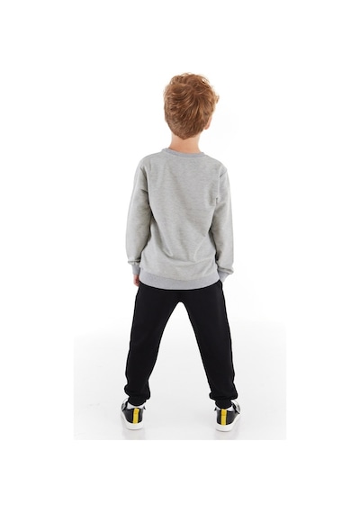Denokids Cesur Erkek Çocuk Eşofman Takımı - Gri - Siyah