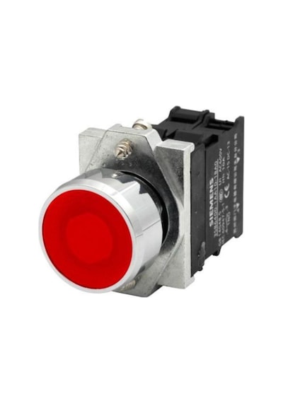 Siemens 3sb6163-0db20-1ca0 Buton Komple Işıklı Yaylı 24v Ac/dc Metal Kırmızı 1nc