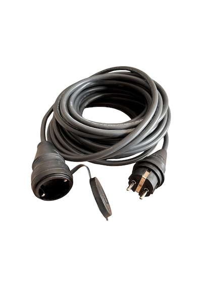 Evden Elektrikli Araba Şarj Uzatma Kablosu Topraklı%100 Bakır 3x2.5mm Siyah, 2 Metre